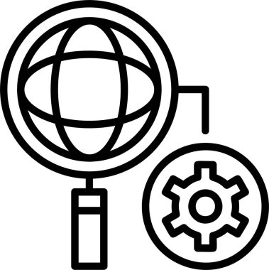 Ana hatlar biçiminde web tasarım geliştirme simgesi, vektör illüstrasyonu