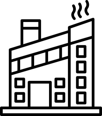 Fabrika simgesi, vektör basit illüstrasyon