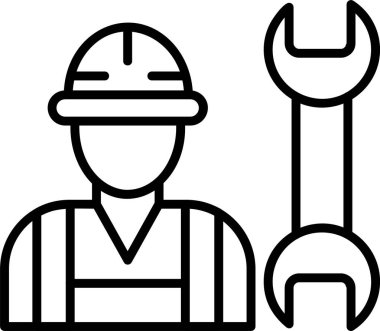 Mekanik simge, vektör basit illüstrasyon