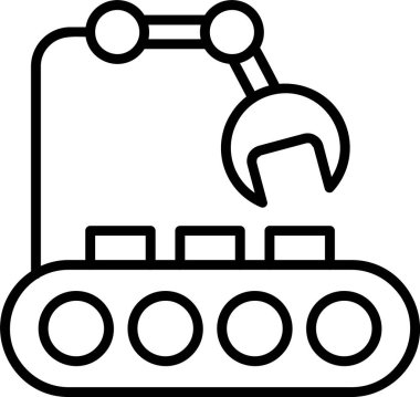 Üretim Çizgisi simgesi, vektör basit illüstrasyon