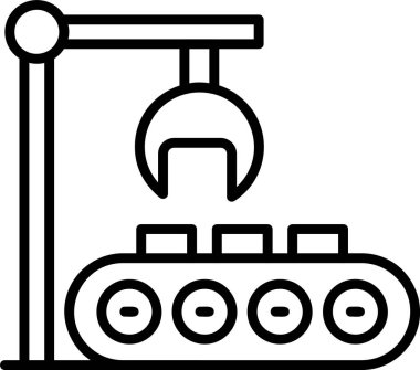 Fabrika Robot simgesi, vektör basit illüstrasyon