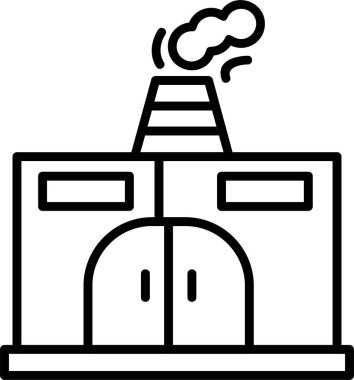 Fabrika baca simgesi, vektör basit illüstrasyon