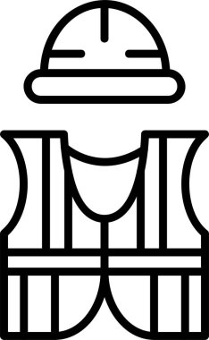 Fabrika İşçi Üniforması simgesi, vektör basit illüstrasyon