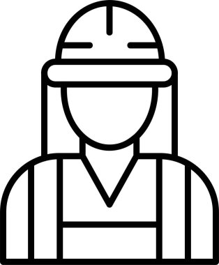 İşçi Portresi simgesi, vektör basit illüstrasyon