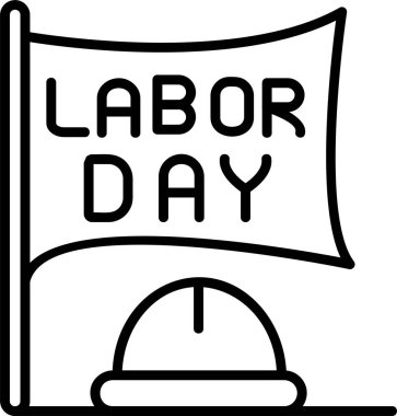 İşçi Bayramı Bayrağı simgesi, vektör basit illüstrasyon