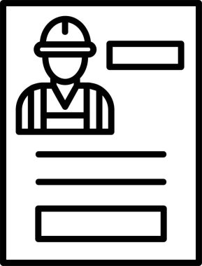 İşçi Portresi simgesi, vektör basit illüstrasyon