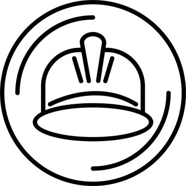 İşçi Miğferi simgesi, vektör basit illüstrasyon