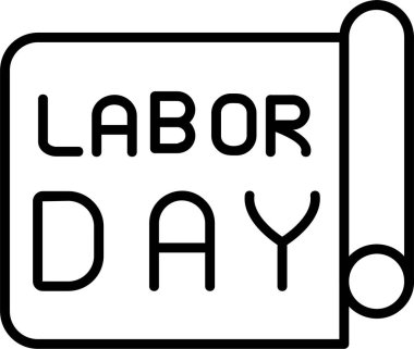 İşçi Bayramı Metin simgesi, vektör basit illüstrasyon