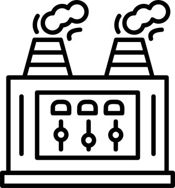 Fabrika Denetim simgesi, vektör basit illüstrasyon
