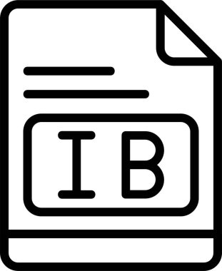 IB dosya simgesi, vektör basit illüstrasyon