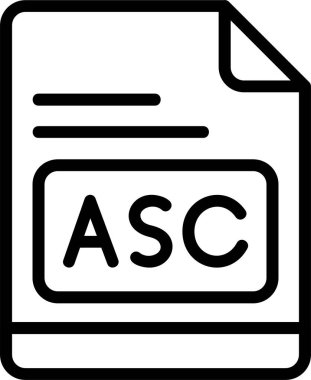 ASC file icon, vector simple illustration clipart