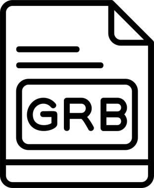 GRB dosya simgesi, vektör basit illüstrasyon