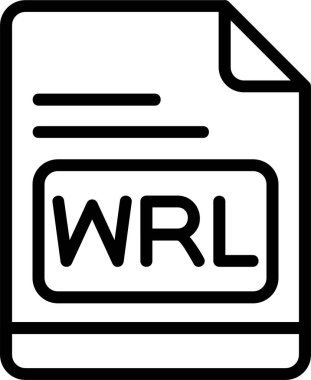 WRL dosya simgesi, vektör basit illüstrasyon