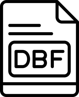 DBF simgesi, vektör basit illüstrasyon