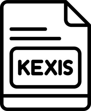KEXIS dosya simgesi, vektör basit illüstrasyon