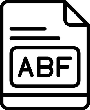 ABF dosya simgesi, vektör basit illüstrasyon