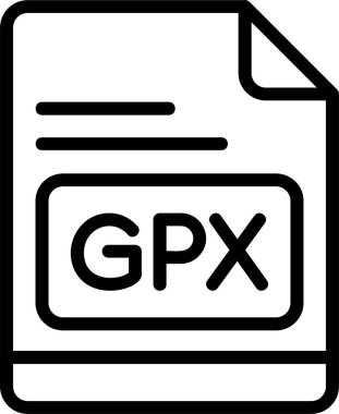 GPX dosya simgesi, vektör basit illüstrasyon