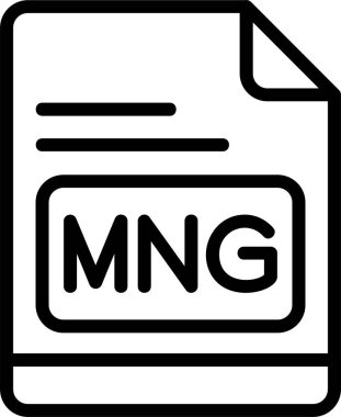 MNG dosya simgesi, vektör basit illüstrasyon