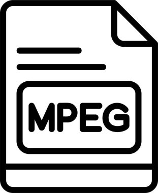 MPEG dosya simgesi, vektör basit illüstrasyon