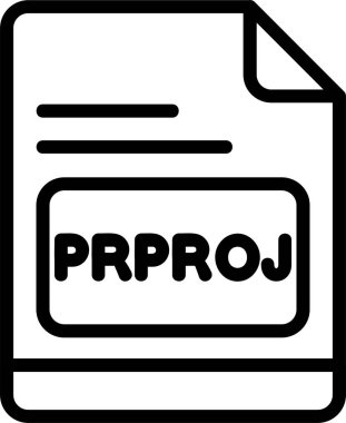 PRPROJ simgesi, vektör basit illüstrasyon