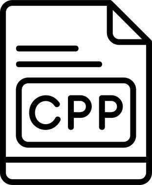 CPP dosya simgesi, vektör basit illüstrasyon