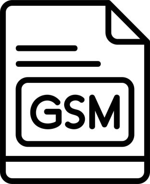 GSM dosya simgesi, vektör basit illüstrasyon