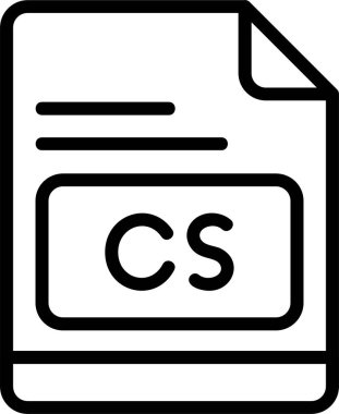 CS dosya simgesi, vektör basit illüstrasyon