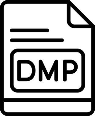 DMP dosya simgesi, vektör basit illüstrasyon