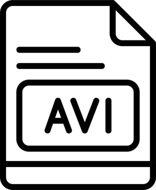 AVI dosya simgesi, vektör basit illüstrasyon