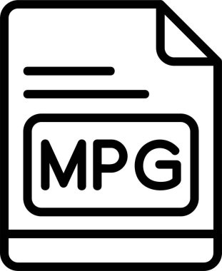 MPG dosya simgesi, vektör basit illüstrasyon