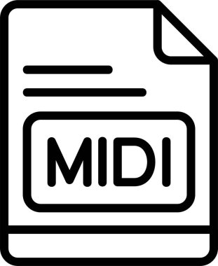 MIDI dosya simgesi, vektör basit illüstrasyon