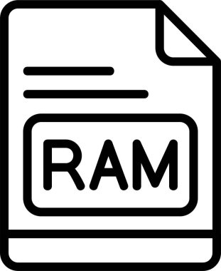 RAM dosya simgesi, vektör basit illüstrasyon