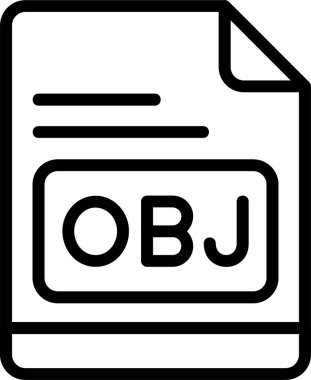 OBJ dosya simgesi, vektör basit illüstrasyon