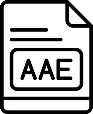 AAE dosya simgesi, vektör basit illüstrasyon