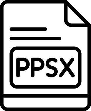 PPSX dosya simgesi, vektör basit illüstrasyon