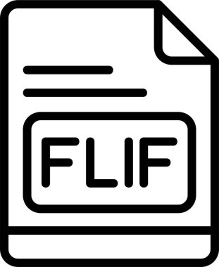 FLIF dosya simgesi, vektör basit illüstrasyon