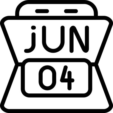 4 Haziran tarihli. Web simgesi basit illüstrasyon