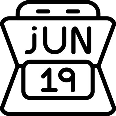 19 Haziran tarihi. Web simgesi basit illüstrasyon