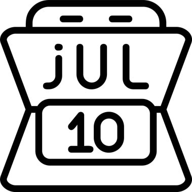 10 Temmuz tarihli. Web simgesi basit illüstrasyon