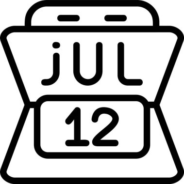 12 Temmuz tarihi. Web simgesi basit illüstrasyon