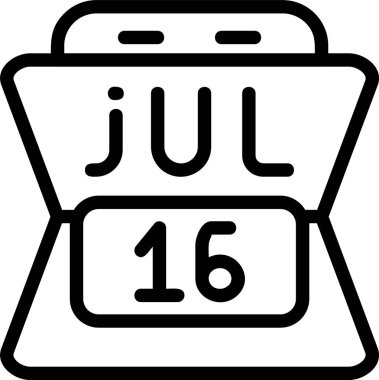 16 Temmuz tarihli. Web simgesi basit illüstrasyon