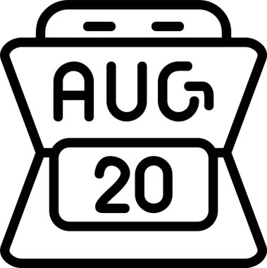 20 Ağustos tarihli. Web simgesi basit illüstrasyon