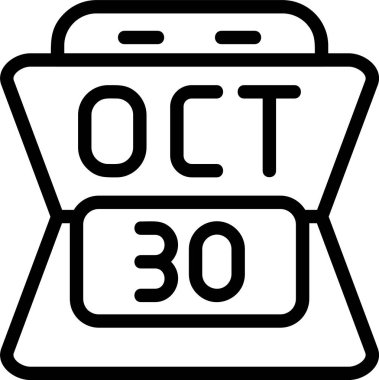 30 Ekim tarihli takvim. Web simgesi basit illüstrasyon