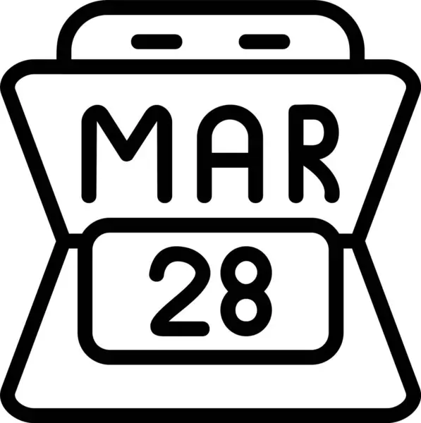 28 Mart tarihli. Web simgesi basit illüstrasyon