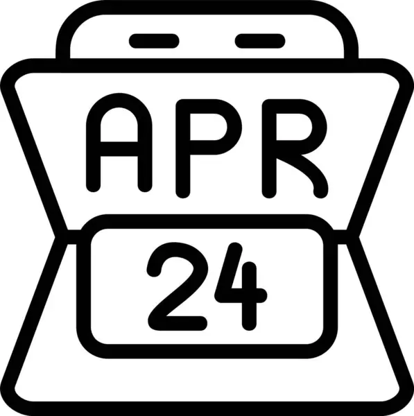 24 Nisan tarihi. Web simgesi basit illüstrasyon