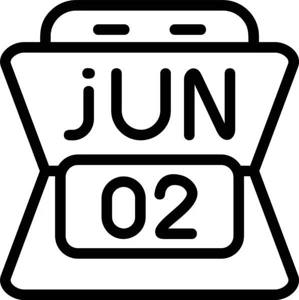 2 Haziran tarihli. Web simgesi basit illüstrasyon