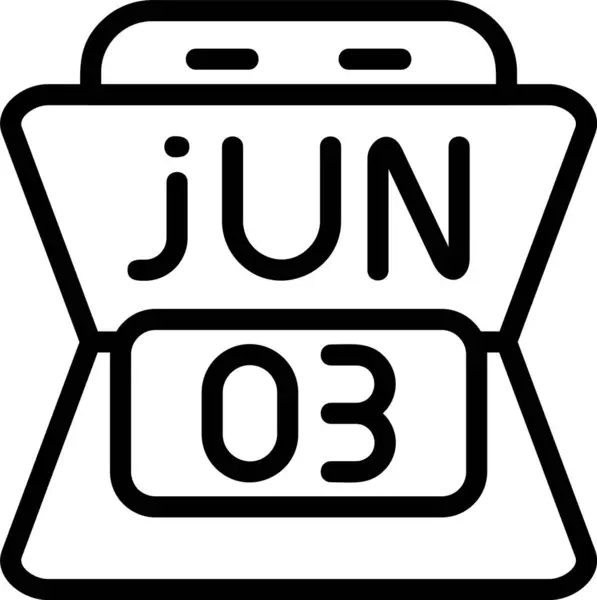 3 Haziran tarihli. Web simgesi basit illüstrasyon