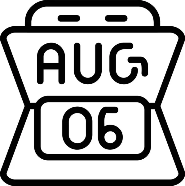 Ağustos 06 tarihi. Web simgesi basit illüstrasyon