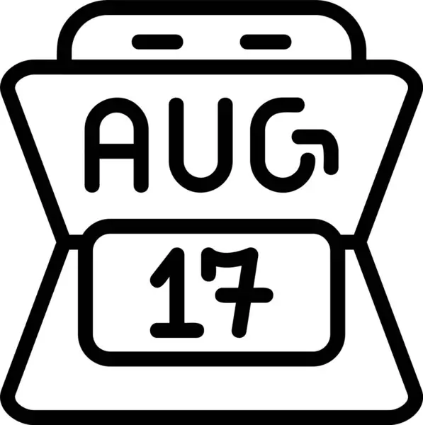 17 Ağustos tarihli. Web simgesi basit illüstrasyon