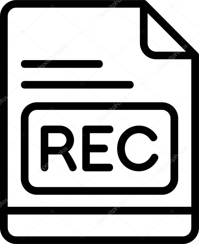 REC icon, vector simple illustration